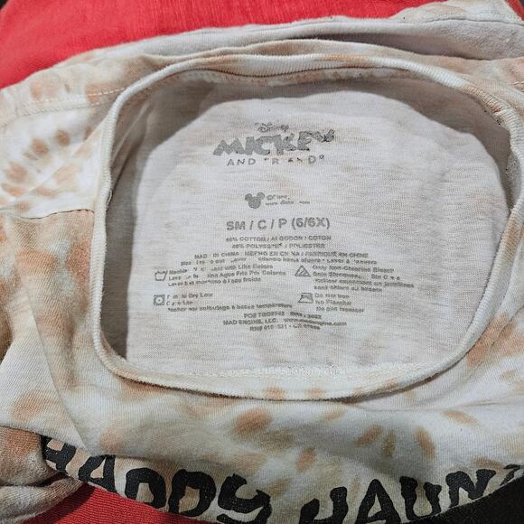 Disney Mickey & Friends Girl's Small (6/6X) Halloween Tie Dye Cropped T-shirt - Picture 2 of 3